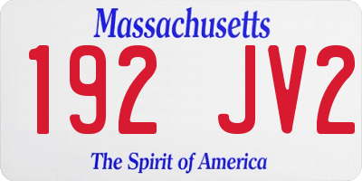 MA license plate 192JV2