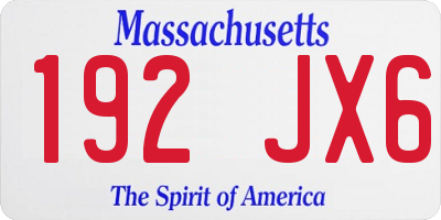 MA license plate 192JX6