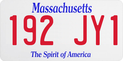 MA license plate 192JY1