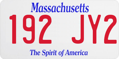 MA license plate 192JY2
