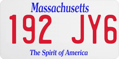 MA license plate 192JY6