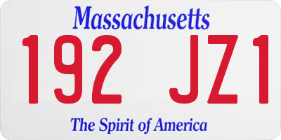 MA license plate 192JZ1