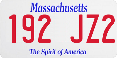 MA license plate 192JZ2