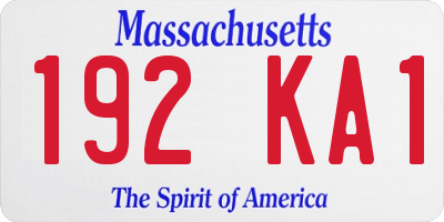MA license plate 192KA1