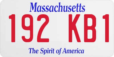 MA license plate 192KB1