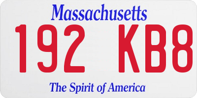 MA license plate 192KB8