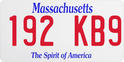 MA license plate 192KB9