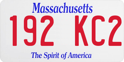 MA license plate 192KC2