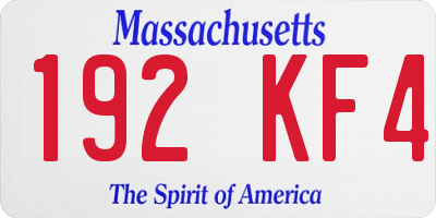 MA license plate 192KF4