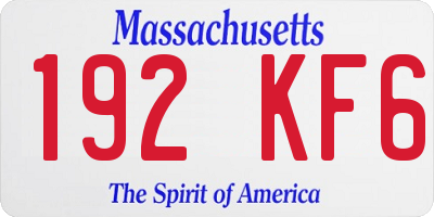 MA license plate 192KF6