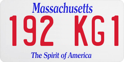 MA license plate 192KG1