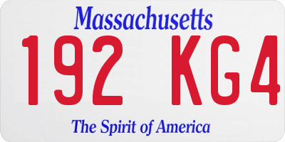 MA license plate 192KG4
