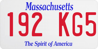 MA license plate 192KG5