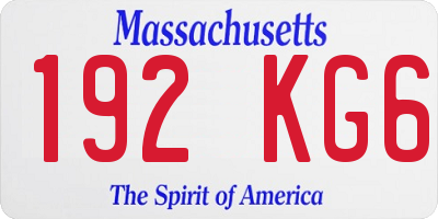 MA license plate 192KG6