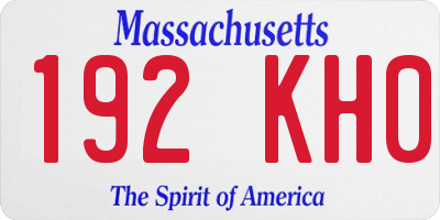 MA license plate 192KH0