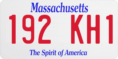 MA license plate 192KH1