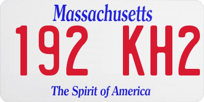 MA license plate 192KH2