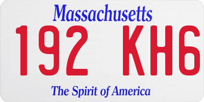 MA license plate 192KH6