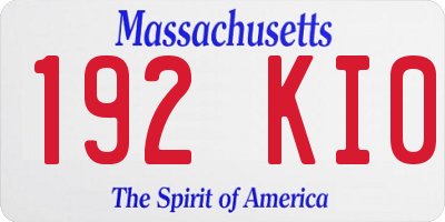 MA license plate 192KI0