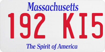 MA license plate 192KI5