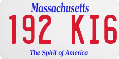 MA license plate 192KI6