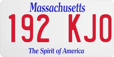 MA license plate 192KJ0