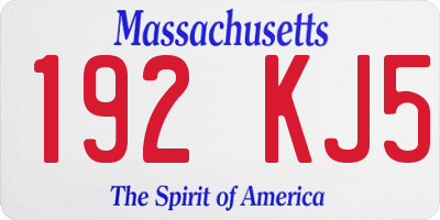 MA license plate 192KJ5