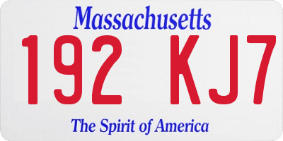 MA license plate 192KJ7