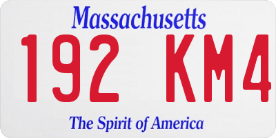 MA license plate 192KM4