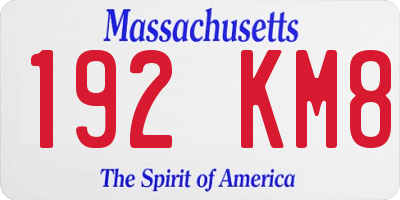 MA license plate 192KM8