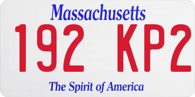 MA license plate 192KP2