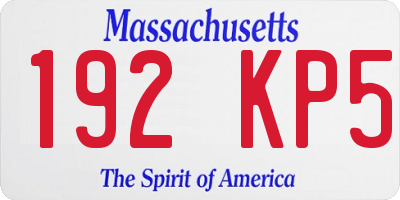 MA license plate 192KP5