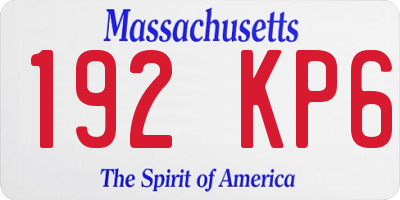 MA license plate 192KP6