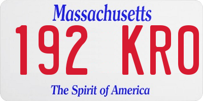 MA license plate 192KR0