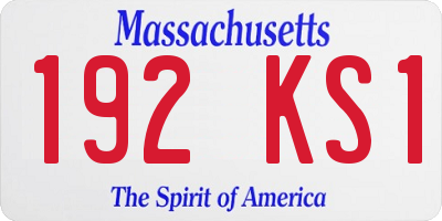 MA license plate 192KS1