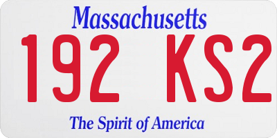 MA license plate 192KS2
