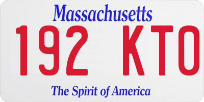 MA license plate 192KT0