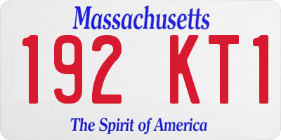 MA license plate 192KT1