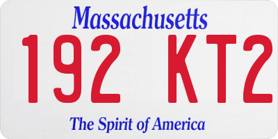 MA license plate 192KT2