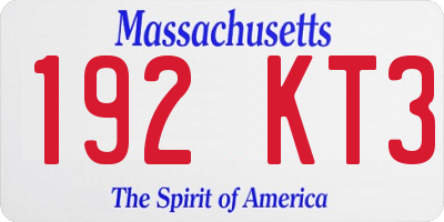 MA license plate 192KT3