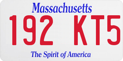 MA license plate 192KT5