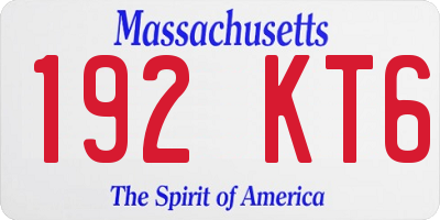 MA license plate 192KT6