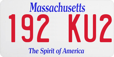 MA license plate 192KU2