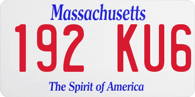 MA license plate 192KU6