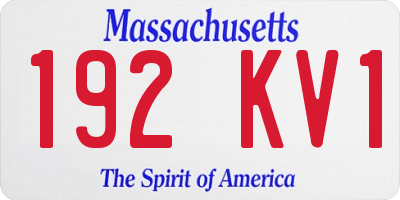 MA license plate 192KV1