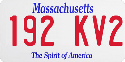 MA license plate 192KV2