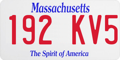 MA license plate 192KV5