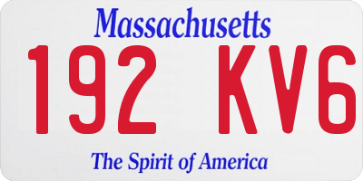MA license plate 192KV6