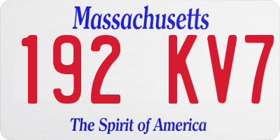 MA license plate 192KV7