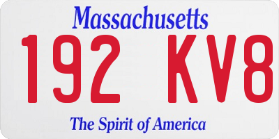 MA license plate 192KV8